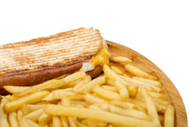 Panini patates kızartması ile servis yumurta ile yakın 