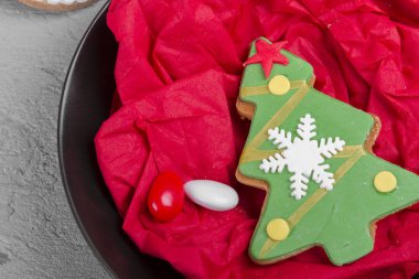 Noel kurabiye ve tatlı bonbon. 