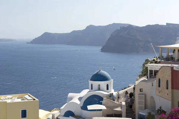 Most Romantic Greek Oia Town Santorini Island Greece Traditional Famous — Stock Photo, Image