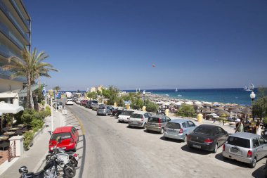 Rhodes, Yunanistan - 26 Ağustos 2017: ünlü eski, Rodos şehrine