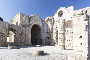 Rhodes, Yunanistan - 26 Ağustos 2017: ünlü eski, Rodos şehrine