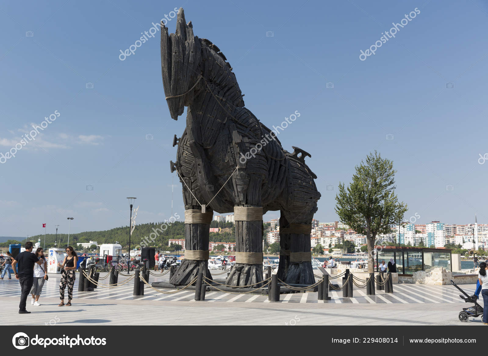 Cavalo Tróia Feito Para Filme Troy Canakkale fotos, imagens de