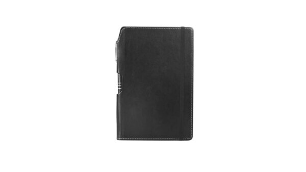 Close up view of stylish leather PU Agenda Diary Notebook on white background