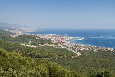 Zeus Sunağı Kazdagi dağ Ege Denizi ve Lesvos Adası görünümünden 