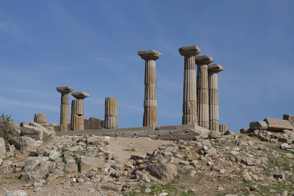 Templo Trajano Las Ruinas Antiguas Akropolis Ciudad Antigua Pérgamo Bergama — Foto de Stock