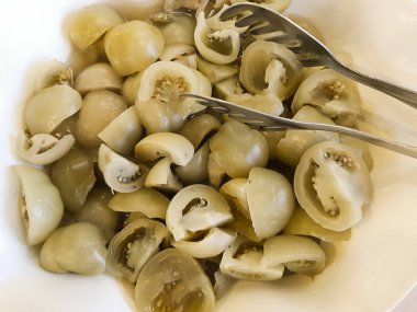 kase domates yığını görünümünü kapat