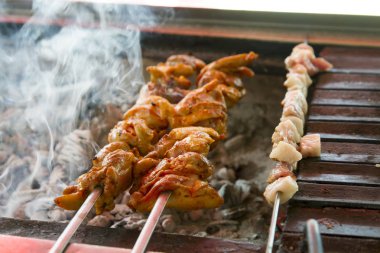 ızgara ızgara sulu et görünümünü kapat