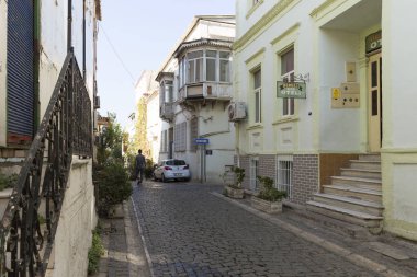 Izmir, Türkiye - 03 Kasım 2018: Kentsel sahne güzel Izmir şehir, Türkiye ile