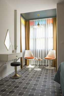 modern boş yatak odası iç görünümü kapatın