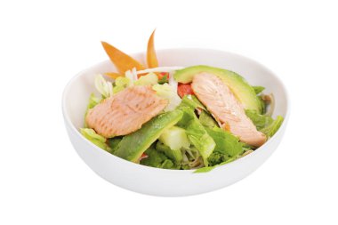 beyaz zemin üzerinde izole geleneksel Asya yemeği görünümünü kapat