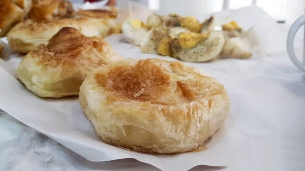 Vista Cerca Deliciosa Pastelería Recién Horneada — Foto de Stock