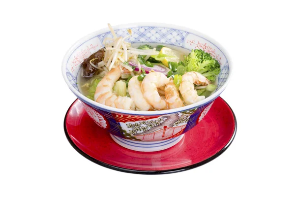Zblízka Pohled Chutné Asijské Jídlo Krevetami — Stock fotografie
