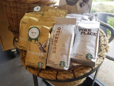 Rhodes, Yunanistan - 26 Ağustos 2017: görücü usulü kahve pazarında görünümünü yakından