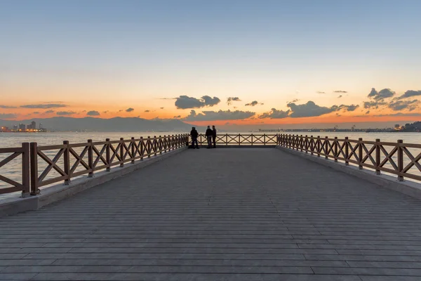 Izmir Turquia Agosto 2017 Vista Litorânea Bela Paisagem Noturna Izmir — Fotografia de Stock