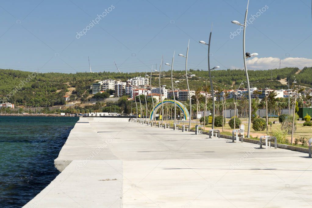 scenic view of Aliaga town of Izmir province