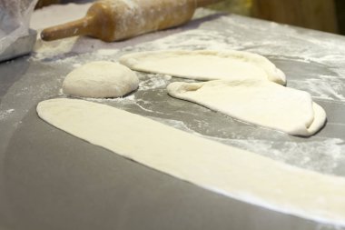 çiğ hamur görünümü gri pişirme yüzeyi Tarih kadar kapatın