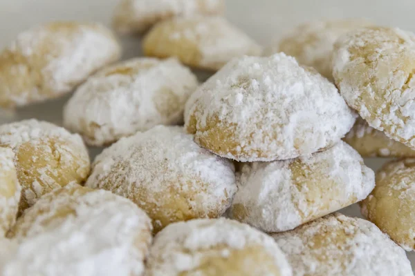 Закрыть Вид Сладкую Пекарню Сахарным Порошком — стоковое фото
