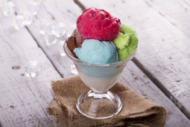 cam tatlı çeşitli dondurma