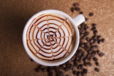 aromatik kahve fincan üst görünümü