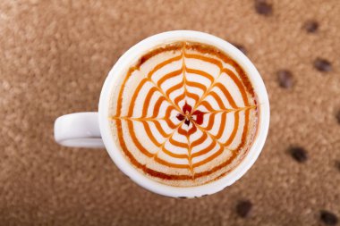 aromatik kahve fincan üst görünümü