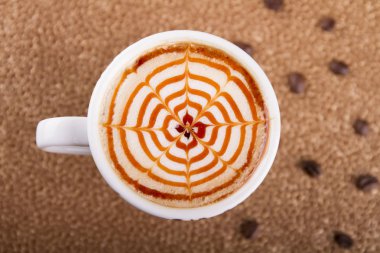 aromatik kahve fincan üst görünümü