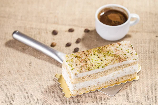 Vue Rapprochée Dessert Sucré Tasse Café — Photo
