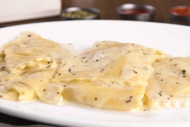 lezzetli İtalyan yemeğinin yakın görünümü