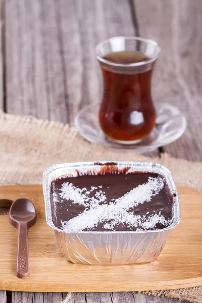 Close Uitzicht Zoete Dessert Geserveerd Zak — Stockfoto