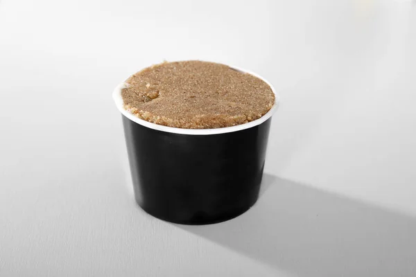 Tett Syn Søt Dessert Grått Bakteppe – stockfoto