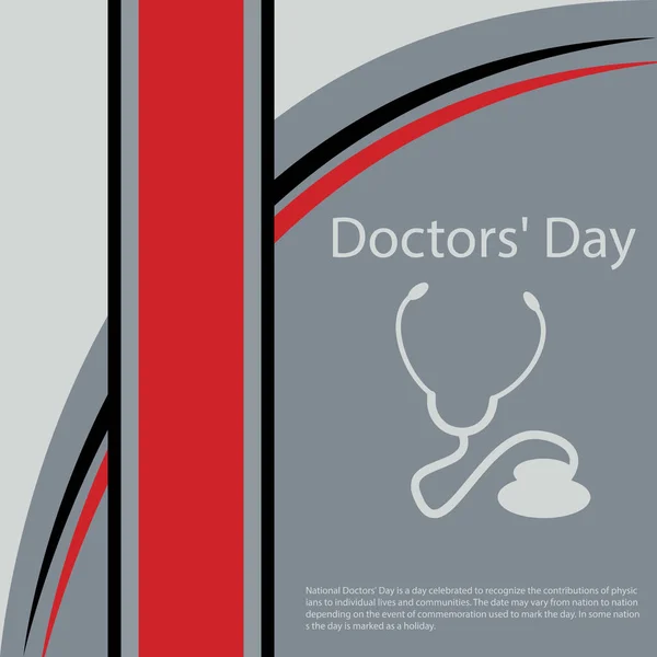 Día Nacional Los Médicos Día Celebrado Para Reconocer Las Contribuciones — Vector de stock