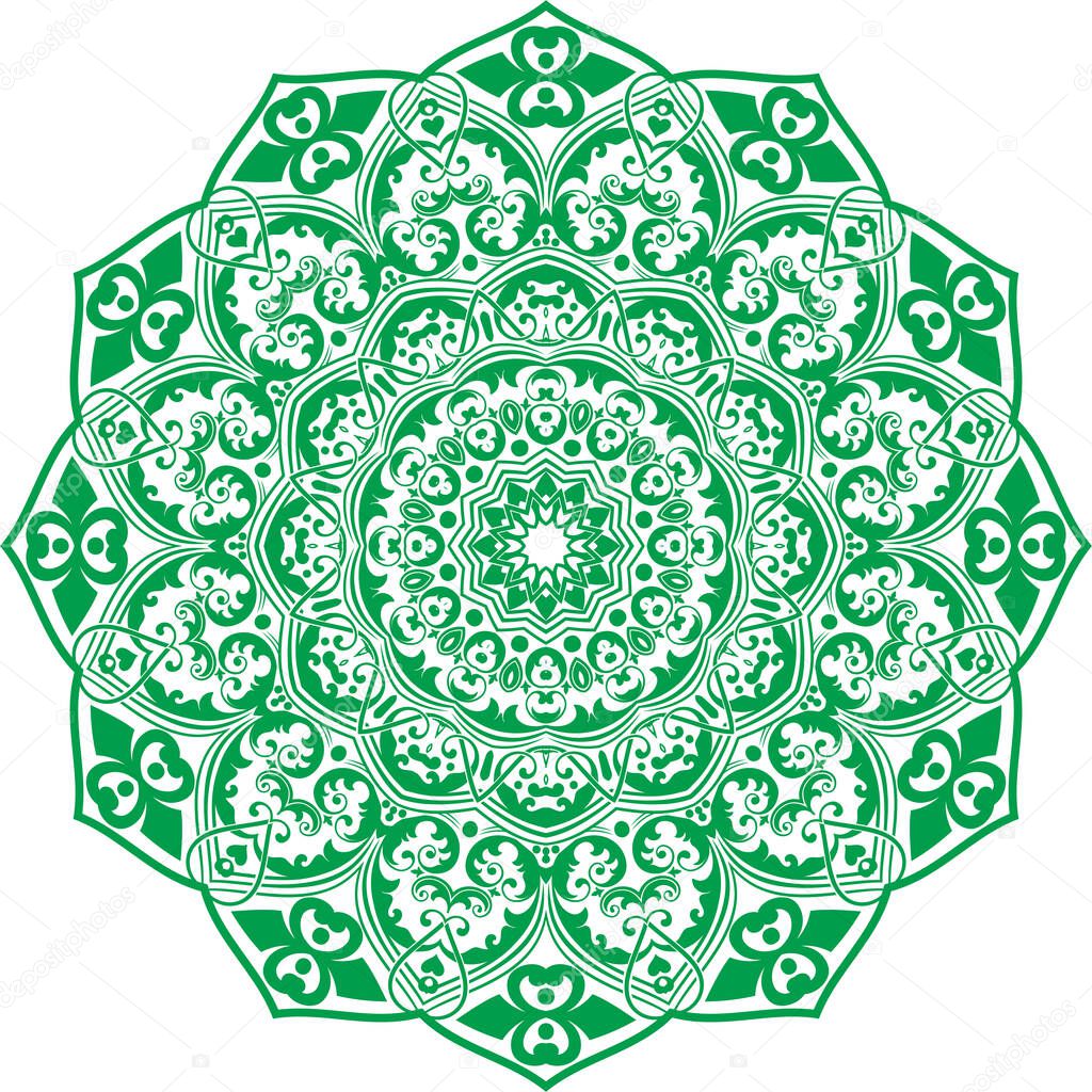 A mandala is a geometric configuration of symbols.