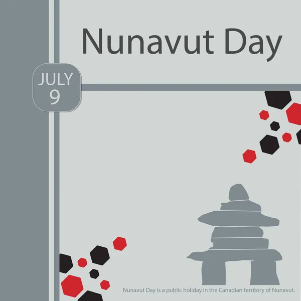 День Нунавута Государственный Праздник Канадской Территории Нунавута — стоковый вектор