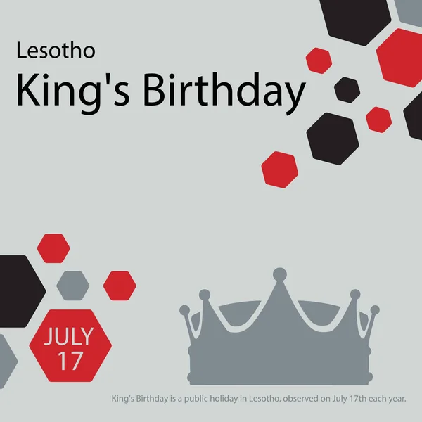 Kungens Födelsedag Allmän Helgdag Lesotho Firas Den Juli Varje — Stock vektor