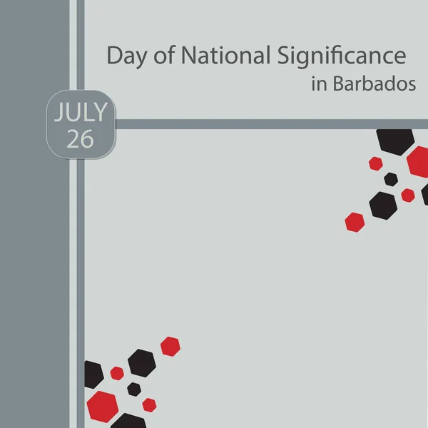 День Национального Значения Барбадосе Июля — стоковый вектор