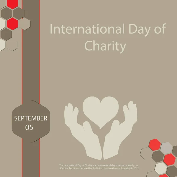 Международный День Благотворительности Отмечается Ежегодно Сентября Этом Заявила Генеральная Ассамблея — стоковый вектор