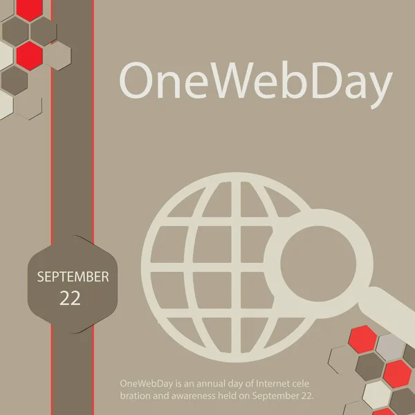Onewebday Ежегодный День Интернет Празднования Информирования Сентября — стоковый вектор