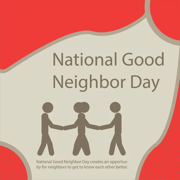 National Good Neighbor Day Offre Vicini Opportunità Conoscersi Meglio — Vettoriale Stock