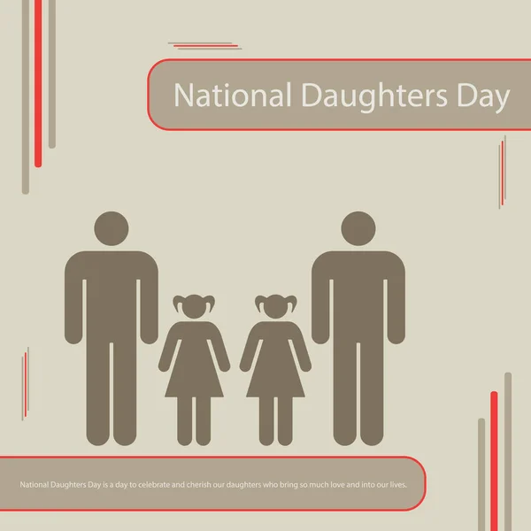 Día Nacional Las Hijas Día Para Celebrar Apreciar Nuestras Hijas — Vector de stock