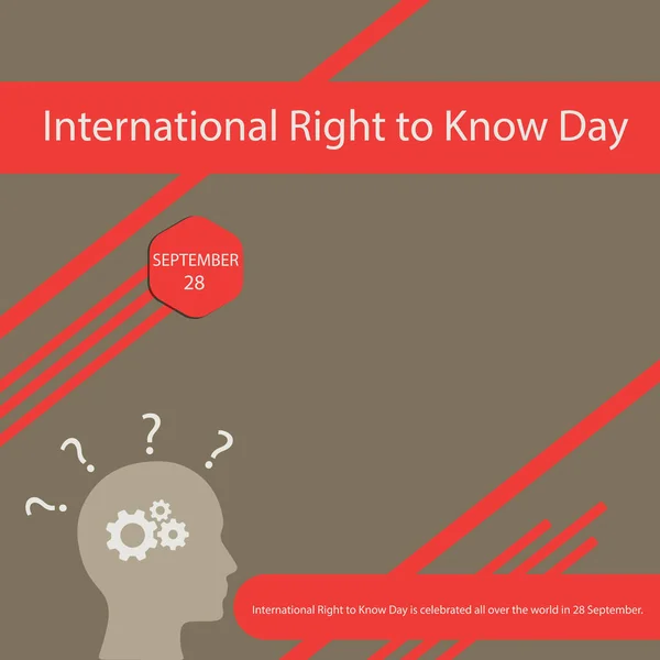 Международный День Права Знать Отмечается Всем Мире Сентября — стоковый вектор