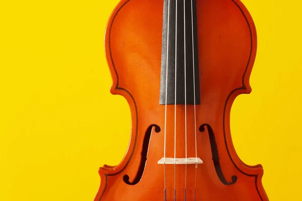 Klassisk Musik Konsert Affisch Med Orange Färg Fiol Gul Bakgrund — Stockfoto