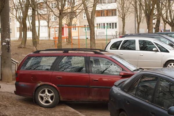 Мінськ Березня 2019 Порушення Паркування Тротуари Газони Переходах Ніяких Ознак — стокове фото