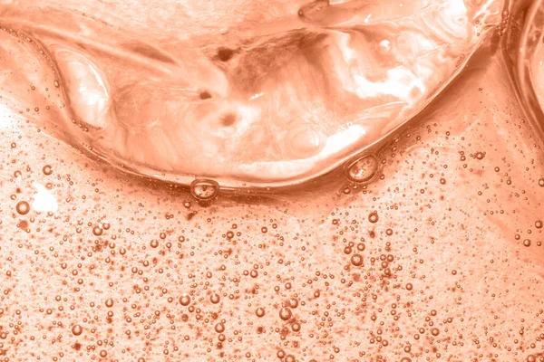 Fechar a textura macro do líquido gel com bolhas de oxigênio tonificadas — Fotografia de Stock