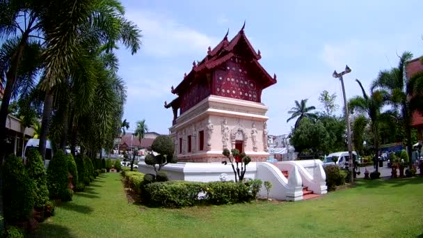 Hala Pro Uchování Písmo Wat Phra Singh Buddhistický Chrám Chiang — Stock video