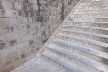 İnşaat Beton merdiven ve duvar detay.