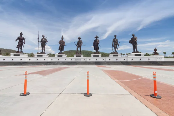 Ratchapak Park and the statues of seven former Thai kings were constructed by the Royal Thai Army under royal permission from His Majesty King Bhumibol Adulyadej.