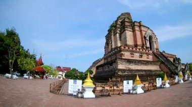 Wat Chedi Luang tapınakta Chiang mai, Tayland (tarafından balıkgözü lens)