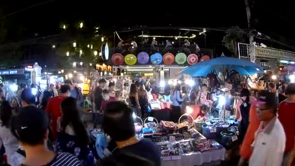 Chiang Mai Thaïlande Avril 2018 Personnes Non Identifiées Marché Dimanche — Video