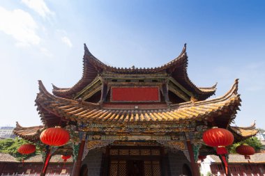 Yuantong Kunming tapınakta güneşli gün, Kunming sermaye şehir Yunnan, Çin