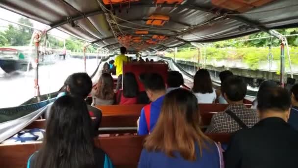 Pasajero Dentro Del Barco Expreso Bangkok Tailandia — Vídeos de Stock