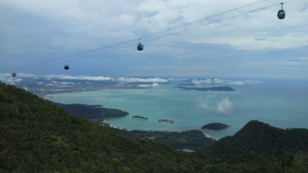 Sky Bridge Och Linbana Langkawi Island Malaysia — Stockvideo